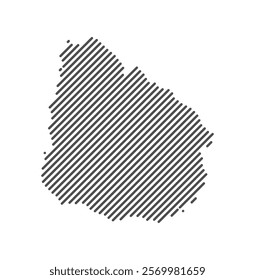 Uruguay - Map of the country formed by lines. Vector Illustration.