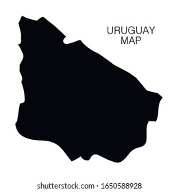 Uruguay map and country name isolated on white background. Vector illustration