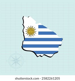 Uruguay map design Vector illustration graphic