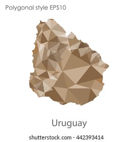 Uruguay map in geometric polygonal style.Abstract gems triangle,modern design background.Vector illustration EPS10.