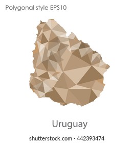 Uruguay map in geometric polygonal style.Abstract gems triangle,modern design background.Vector illustration EPS10.