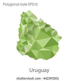 Uruguay map in geometric polygonal style.Abstract gems triangle,modern design background.Vector illustration EPS10.