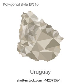 Uruguay map in geometric polygonal style.Abstract gems triangle,modern design background.Vector illustration EPS10.