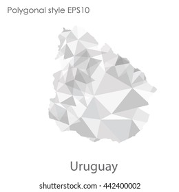 Uruguay map in geometric polygonal style.Abstract gems triangle,modern design background.Vector illustration EPS10.