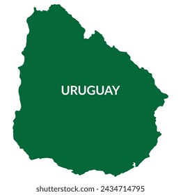 Uruguay map. Map of Uruguay in green color