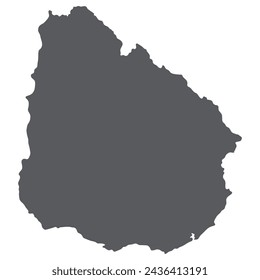 Uruguay map. Map of Uruguay in grey color