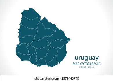 uruguay map High Detailed on white background. Abstract design vector illustration eps 10