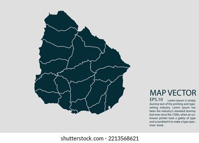 Uruguay map High Detailed on white background. Abstract design vector illustration eps 10