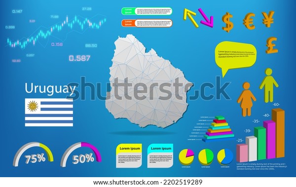 Uruguay Map Info Graphics Charts Symbols Stock Vector (Royalty Free ...