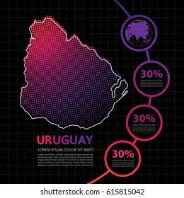 Uruguay map infographic design template