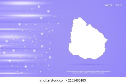 Uruguay map isolated on purple background. Vector Illustration.