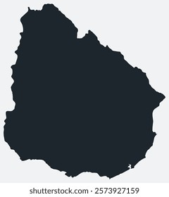 Uruguay map. Just a simple border map. Shape of the country. Flat blank Uruguay outline. Vector boundary illustration.