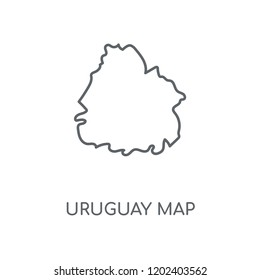 Uruguay map linear icon. Uruguay map concept stroke symbol design. Thin graphic elements vector illustration, outline pattern on a white background, eps 10.