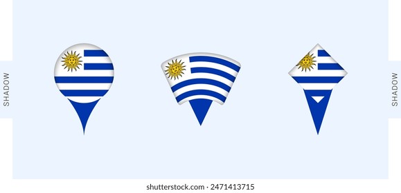 Uruguay Map Markers Set. Perfect for projects related to Uruguay, travel, geography, and international representation. Vector collection.