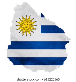 Uruguay Map National flag icon