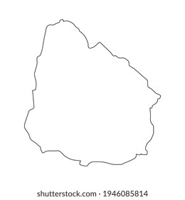 Mapa de Uruguay sobre fondo blanco