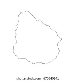 Uruguay map on the white background. Vector illustration