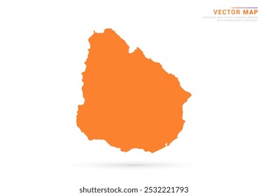 Mapa do Uruguai - estilo abstrato laranja isolado no vetor de fundo branco.