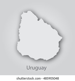 Uruguay map in paper cut style.Abstract modern design background. Vector illustration EPS10