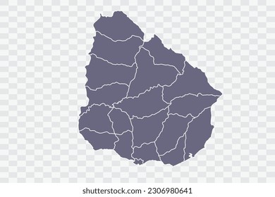 Uruguay Map pewter Color on White Background quality files Png