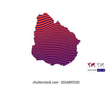 Uruguay mapea el rojo y el azul del abstracto con el vector de ondas dinámicas.
