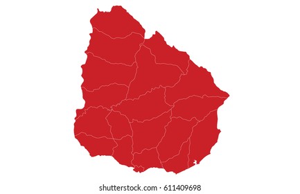 Uruguay map red color
