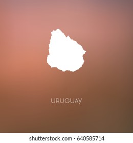 Uruguay map silhouette. Abstract Blurred Background