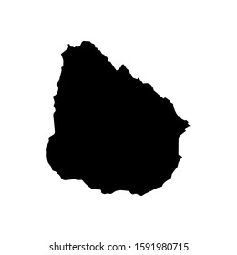 Uruguay map Silhouette glyph country American map illustration vector America isolated on white background
