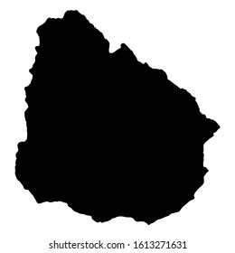 Uruguay Map Silhouette Vector illustration eps 10