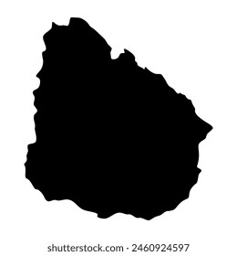 Uruguay map silhouette. Vector image