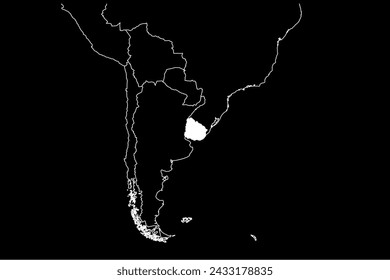 Uruguay mapa sudamérica fondo negro