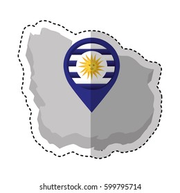 uruguay map with sun icon vector illustration design