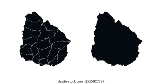 

Uruguay Map vector icon. Map of Uruguay Black Silhouette.