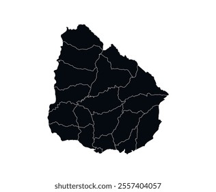 
Uruguay Map vector icon. Map of Uruguay Black Silhouette.
