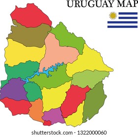 Uruguay map vector illustration, Map of Uruguay

