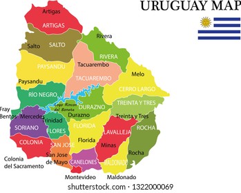 Uruguay map vector illustration, Map of Uruguay

