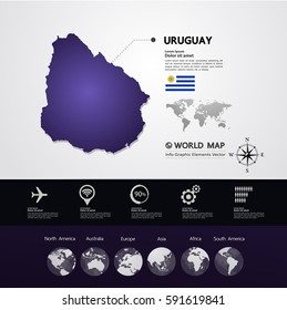 Uruguay Map vector illustration
