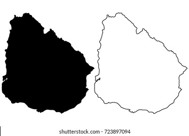 Uruguay  map vector illustration, scribble sketch Uruguay 