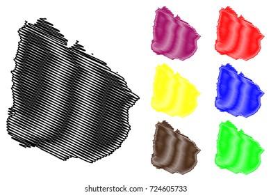 Uruguay  map vector illustration, scribble sketch Uruguay 