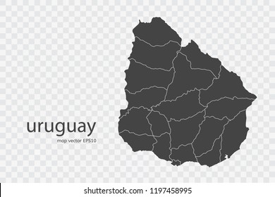 uruguay map vector, isolated on transparent background