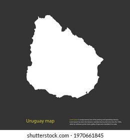 Uruguay map white color High Detailed on dark background. Abstract design vector illustration eps 10