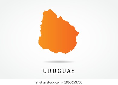 Uruguay Map - World Map International vector template with Orange gradient color isolated on white background - Vector illustration eps 10