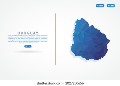 Uruguay-Karte - Weltkarte Internationale Vektorgrafik-Vorlage mit mehrfarbigem Farbverlauf einzeln auf weißem Hintergrund für Bildung, Website, Banner - Vektorgrafik eps10