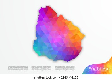 Uruguay Map - World Map International vector template with polygon style and gradient colorful isolated on white background for website, design, infographic - Vector illustration eps 10