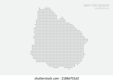 Mapa de Uruguay - Mapa mundial Modelo vectorial internacional con píxel gris, rejilla, grunge, estilo medio tono aislado en fondo blanco para educación, infografía, diseño - Ilustración vectorial eps 10