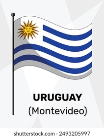 URUGUAY Montevideo flag vector illustration