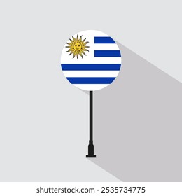 Uruguay National Circle Sign Flag Vector Illustration