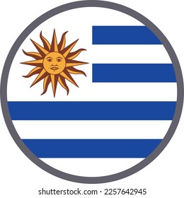 Vector de icono de la bandera nacional de Uruguay Material de ilustración