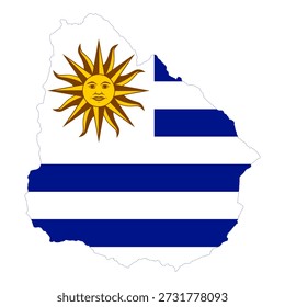 Uruguay National Flag Kartenform