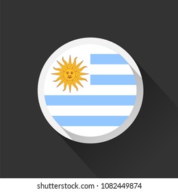 Uruguay national flag on dark background. Vector illustration.